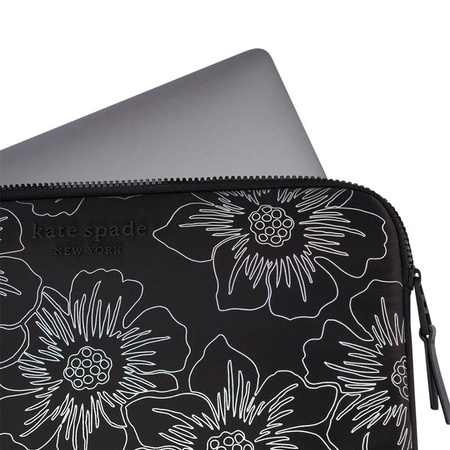 Kate Spade New York Puffer Sleeve - MacBook Pro 16" / Laptop 16" borító (Hollyhock Iridescent Black)