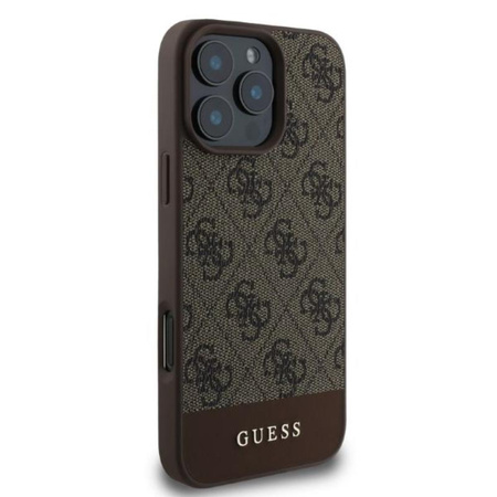 Guess 4G Bottom Stripe - Case for iPhone 16 Pro (brown)