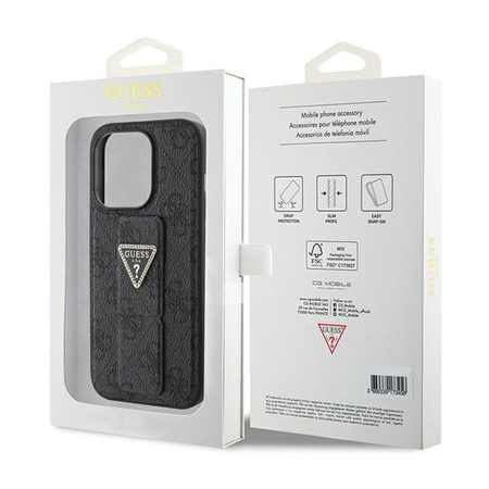 Guess Grip Stand 4G Triangle Strass Logo - iPhone 15 Pro Max Case (black)