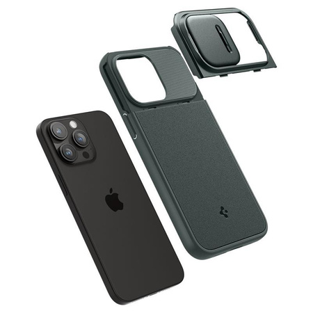 Spigen Optik Armor MagSafe - Coque pour iPhone 15 Pro (Abyss Green)