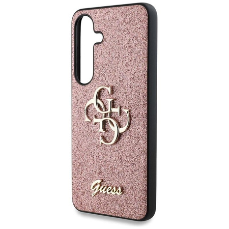 Guess Fixed Glitter Big 4G Metal Logo - Hülle für Samsung Galaxy S25 (rosa)