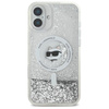 Karl Lagerfeld Liquid Glitter Choupette Head MagSafe - Pouzdro pro iPhone 16 (průhledné)