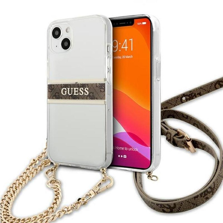 Guess 4G Gold Stripe Crossbody - iPhone 13 Case