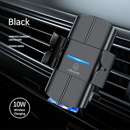 USAMS US-CD133 - Autohalterung mit kabelloser 10-W-Ladung (schwarz)