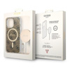 Guess Bundle Pack MagSafe 4G - pouzdro MagSafe pro iPhone 13 Pro Max + sada nabíječky (hnědá/zlatá)