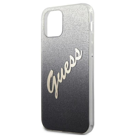 Guess Glitter Gradient Script - Tasche iPhone 12 mini (Schwarz)