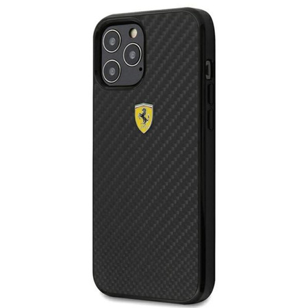 FERRARI On Track Carbon - iPhone 12 / iPhone 12 Pro tok (fekete)