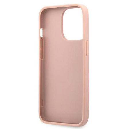 Guess Saffiano 4G Big Silver Logo - Etui iPhone 13 Pro Max (różowy)