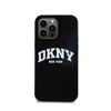 DKNY Liquid Silicone fehér nyomtatott logóval ellátott MagSafe - iPhone 14 Pro Max tok (fekete)