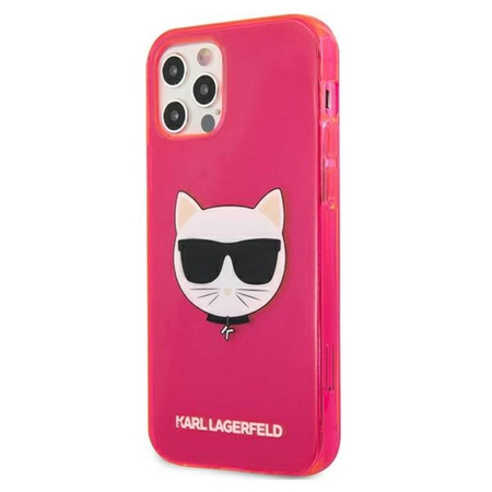 Karl Lagerfeld Choupette Head - Coque iPhone 12 / iPhone 12 Pro (rose fluo)