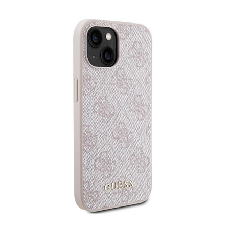 Guess 4G Metal Gold Logo - Coque pour iPhone 15 Plus (rose)