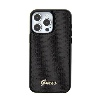 Guess Sequin Script Metal - iPhone 15 tok (fekete)