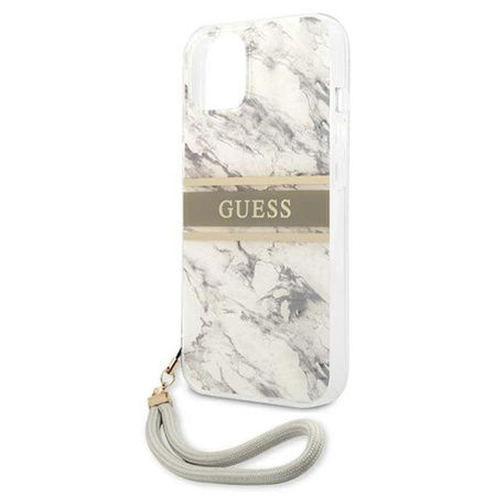 Guess Marble Strap - Coque iPhone 13 Mini (gris)