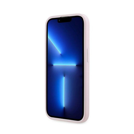 Karl Lagerfeld Diagonal Gesteppte Schrift - iPhone 14 Pro Tasche (rosa)