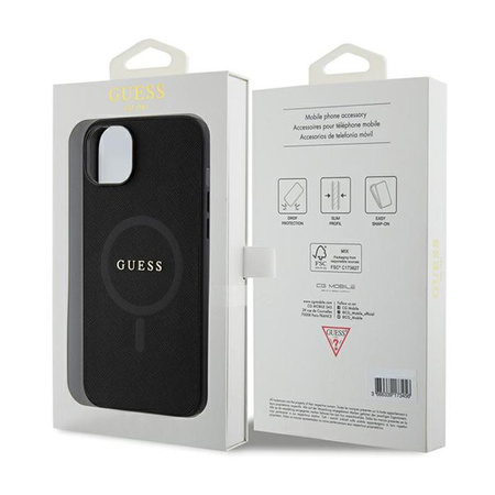 Guess Saffiano MagSafe - iPhone 15 Plus Tasche (schwarz)