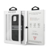 Guess 4G Printed Stripe - Coque iPhone 12 / iPhone 12 Pro (gris)