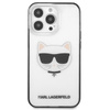 Karl Lagerfeld Choupette Head - iPhone 13 Pro tok (átlátszó / fekete keret)