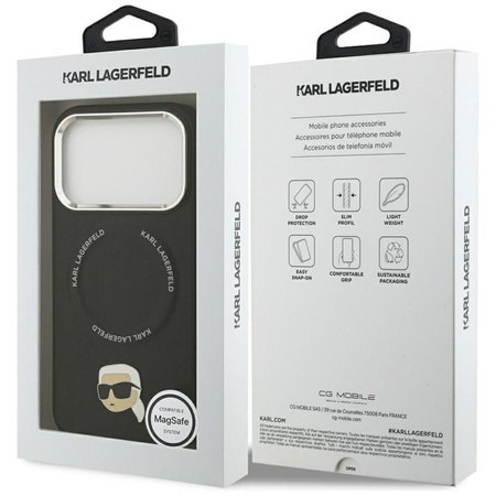 Karl Lagerfeld Karl Pin MagSafe - Pouzdro pro iPhone 17 Pro (černé)