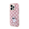 Karl Lagerfeld Monogram Choupette - pouzdro pro iPhone 15 Pro Max (růžové)