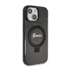 Guess Ring Stand Script Glitter MagSafe - iPhone 15 Plus tok (fekete)
