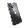 Speck Presidio Perfect-Clear s třpytkami - pouzdro pro iPhone 13 s povrchovou úpravou MICROBAN (čiré/platinové třpytky)
