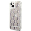 Karl Lagerfeld Monogram Liquid Glitter - iPhone 14 Case (silver)