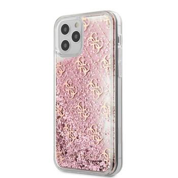 Guess 4G Liquid Glitter - iPhone 12 / iPhone 12 Pro tok (rózsaszín)