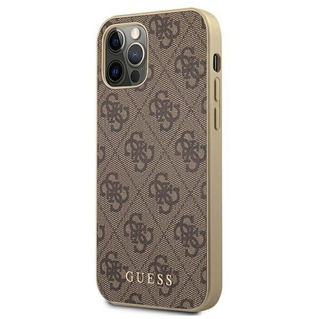 Guess 4G Collection - Etui iPhone 12 / iPhone 12 Pro (brązowy)