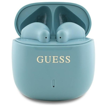 Guess Printed Classic Logo - TWS Bluetooth headphones + charging case (turquoise)