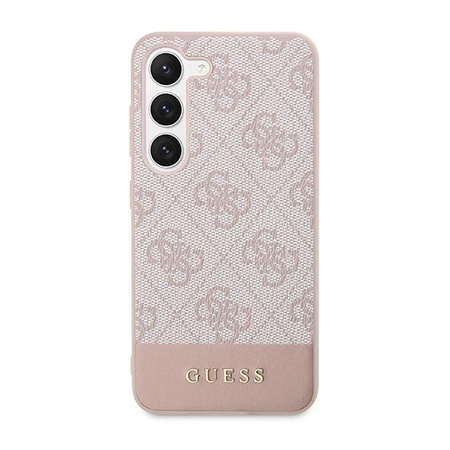 Guess 4G Bottom Stripe Metal Logo Collection - pouzdro pro Samsung Galaxy S23 (růžové)