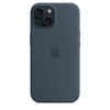 Silikonové pouzdro Apple - Silikonové pouzdro s MagSafe pro iPhone 15 (Storm Blue)
