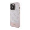 Guess 4G Bottom Stripe Metal Logo Collection - iPhone 15 Pro tok (rózsaszín)
