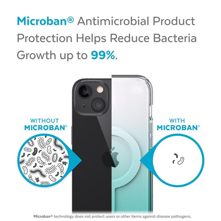 Speck Presidio Perfect-Clear + Ombre + MagSafe - Etui iPhone 13 z powłoką MICROBAN (Clear/Fantasy Teal Fade)