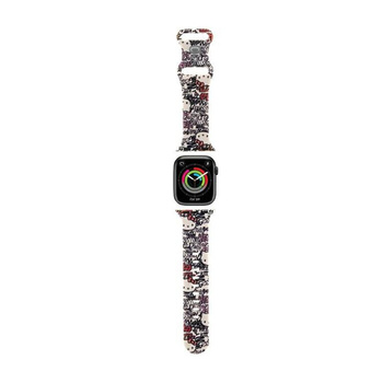 Hello Kitty Silikonové řemínky Graffiti - řemínek pro Apple Watch 38/40/41 mm (béžová)