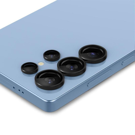 Spigen Optik Pro GLAS.TR EZ Fit Camera Protector 2er-Pack - Objektivschutzglas für Samsung Galaxy S25 Ultra (2 Stück) (Schwarz)