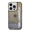 Karl Lagerfeld Liquid Glitter Translucent Elongated Logo Case - iPhone 14 Pro Case (schwarz)