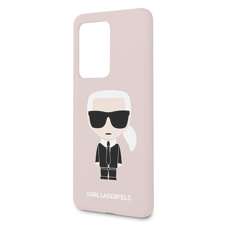 Pouzdro Karl Lagerfeld Fullbody Silicone Iconic - Samsung Galaxy S20 Ultra (světle růžové)