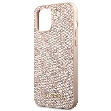 Guess 4G fém arany logó - iPhone 12 / iPhone 12 Pro tok (rózsaszín)