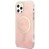 Guess Bundle Pack MagSafe 4G - MagSafe iPhone 12 / iPhone 12 Pro case + charger set (pink/gold)