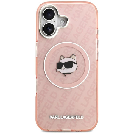 Karl Lagerfeld IML Choupette Head Logo MagSafe - Pouzdro pro iPhone 17 (růžové)