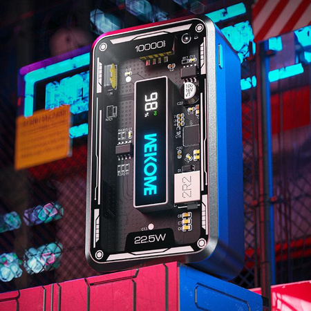 WEKOME WP-395 Vanguard sorozat - Power bank 10000 mAh Super Charging PD 20W + QC 22.5W (fekete)