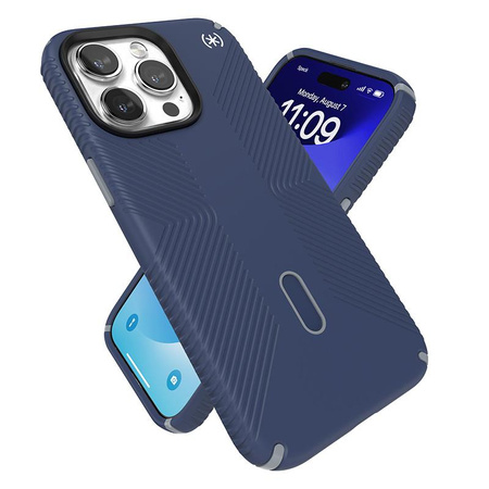Speck Presidio2 Grip ClickLock & MagSafe - Etui iPhone 15 Pro Max (Coastal Blue / Dust Grey)