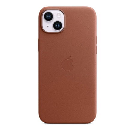 Apple Leather Case - Étui en cuir avec MagSafe pour iPhone 14 Plus (umbra)