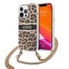 Guess Leopard Gold Stripe Crossbody - pouzdro pro iPhone 13 Pro Max