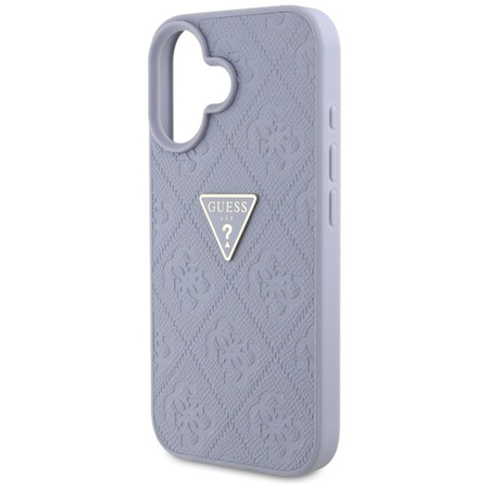 Guess Hot Stamp 4G minta háromszög fém logó - tok iPhone 16 (lila)