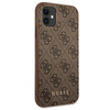 Guess 4G fém arany logó - iPhone 11 tok (barna)