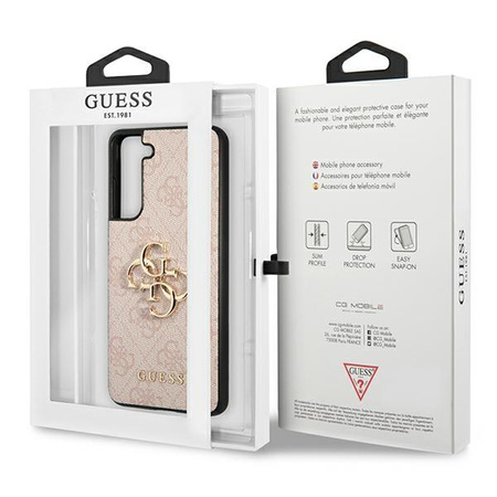 Guess 4G Big Metal Logo - Etui Samsung Galaxy S21 FE (różowy)