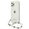 Guess White Pearl Strap - Pouzdro iPhone 12 Pro Max (Průhledné)