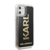 Logo Karl Lagerfeld Karl Liquid Glitter - Coque pour iPhone 11 (Noir/Or Glitter)
