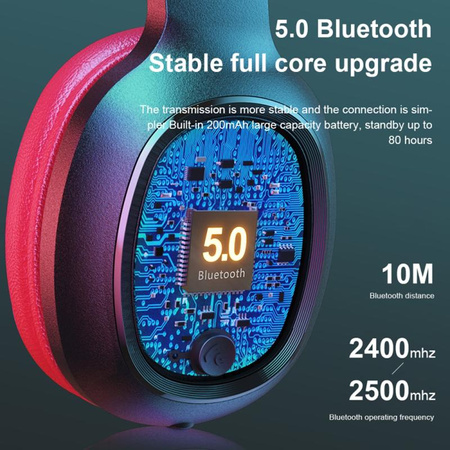 WEKOME M8 - Bezdrátová náhlavní sluchátka Bluetooth V5.0 (Černá)